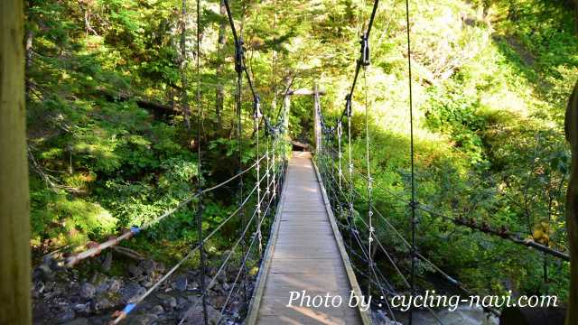 三本滝 登山道 吊橋